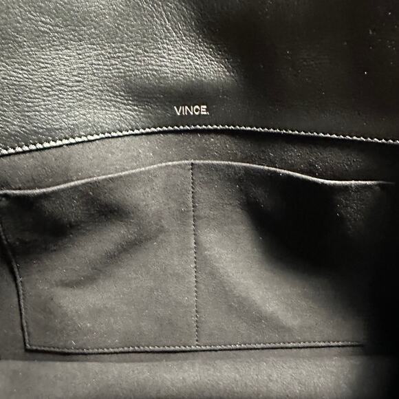 VINCE. black and white leather cutout clutch purse - Picture 4 of 12